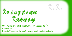 krisztian kapusy business card